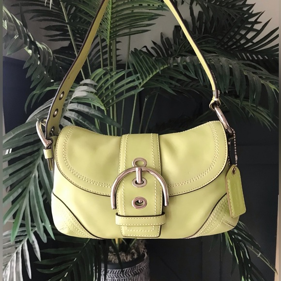 Coach Handbags - Coach Vintage Soho Buckle Flap Leather Shoulder Bag, 2006 Y2K, Lime Green, 10577